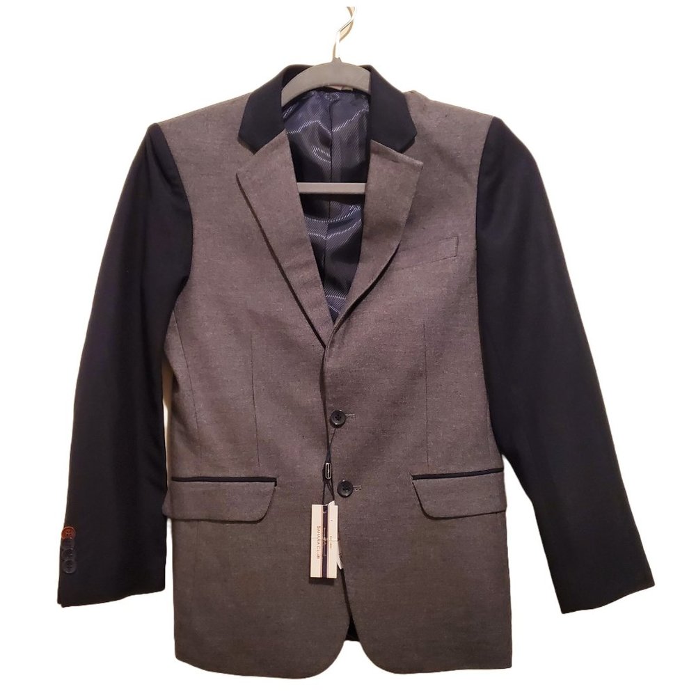 NWT Boys Sierra Club Gray and Navy Blue Blazer Size 12